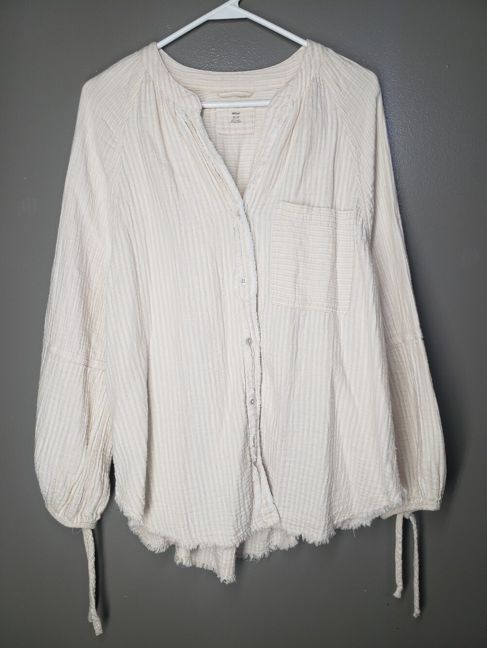 Aerie Gauze Striped Button Down Shirt Size XS Oversized 2025 100% Cotton